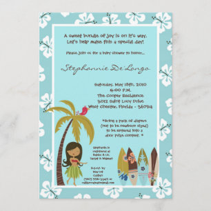 Invitación de Baby Shower tropical Luau de Hawái l