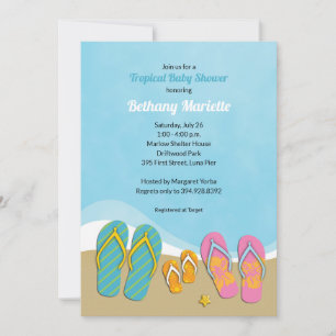 Invitación de Baby Shower tropical para bebé