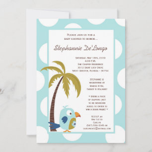Invitación de Baby Shower TropicalHawái Toucan 5x7