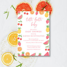 Invitación de Baby Shower Tutti Frutti