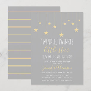 Invitación de Baby Shower Twinkle Little Star mode