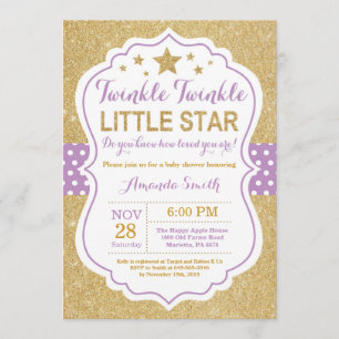 Invitación de Baby Shower Twinkle Twinkle Little S