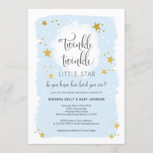 Invitación de Baby Shower Twinkle Twinkle Little S