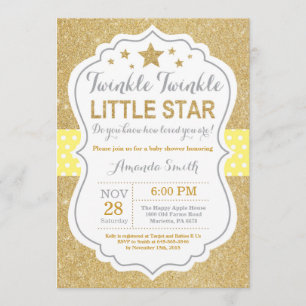 Invitación de Baby Shower Twinkle Twinkle Little S
