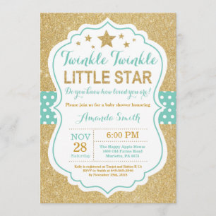 Invitación de Baby Shower Twinkle Twinkle Little S