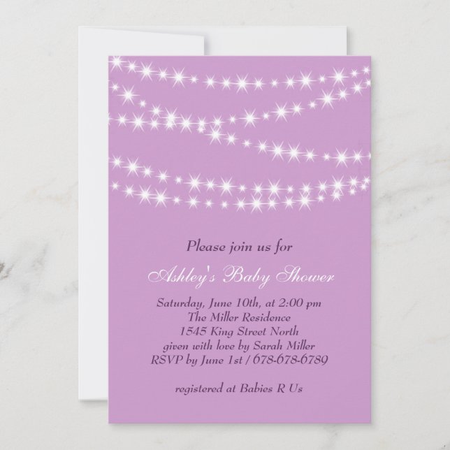 Invitación de Baby Shower Twinkle Twinkle Little S (Anverso)