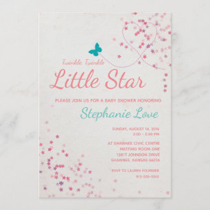 Invitación de Baby Shower Twinkle Twinkle Little S