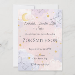 Invitación de Baby Shower Twinkle Twinkle Little S