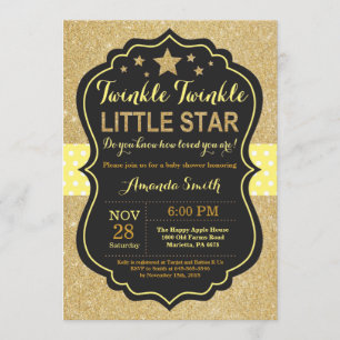 Invitación de Baby Shower Twinkle Twinkle Little S