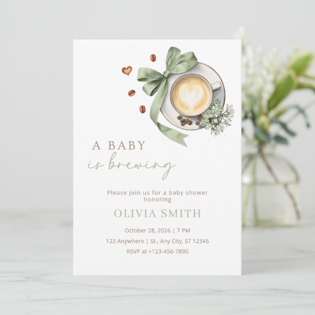 Invitación de Baby Shower 'Un Bebé Está en Prepara (Anverso de pie)