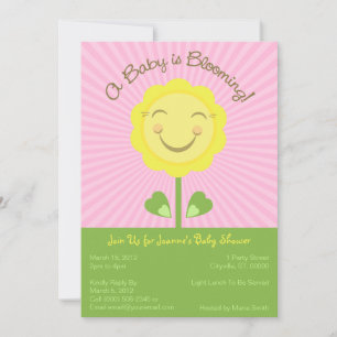 Invitación de Baby Shower "Un bebé está floreciend