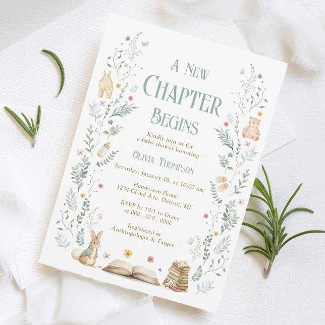 Invitación de Baby Shower 'Un Nuevo Capítulo' (Subido por el creador)