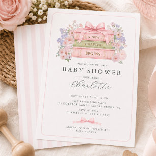 Invitación de Baby Shower Un Nuevo Capítulo Comien