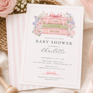 Invitación de Baby Shower Un Nuevo Capítulo Comien