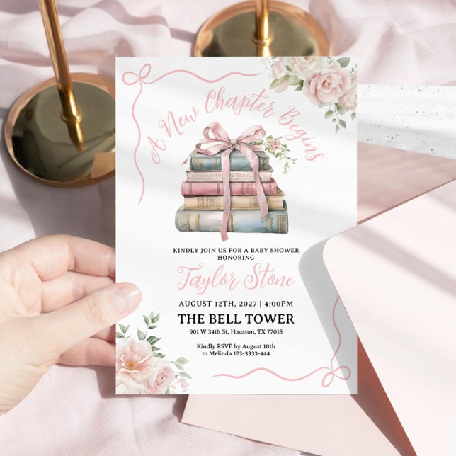 Invitación de baby shower Un nuevo capítulo comien (Subido por el creador)