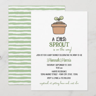 Invitación de baby shower Un pequeño brote en cami