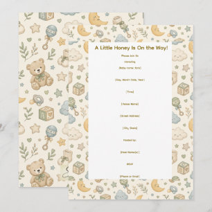 Invitación de Baby Shower Un Poco de Miel Está En 