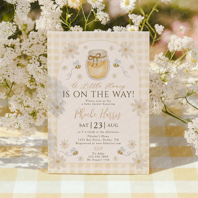 Invitación de Baby Shower 'Un Poco de Miel Está en (Subido por el creador)