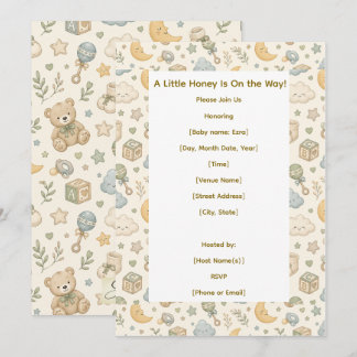 Invitación de Baby Shower Un Poco de Miel Está En