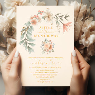 Invitación de Baby Shower 'Una pequeña niña flor s