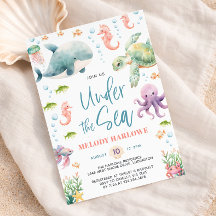 Invitación de baby shower Under the Sea Ocean Baby