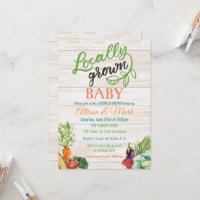 Invitación de Baby Shower Vegetariana de Productos