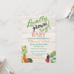 Invitación de Baby Shower Vegetariana de Productos