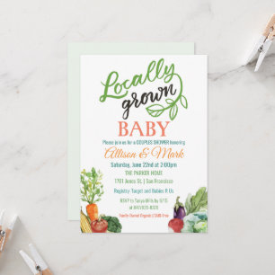 Invitación de Baby Shower Vegetariana de Productos