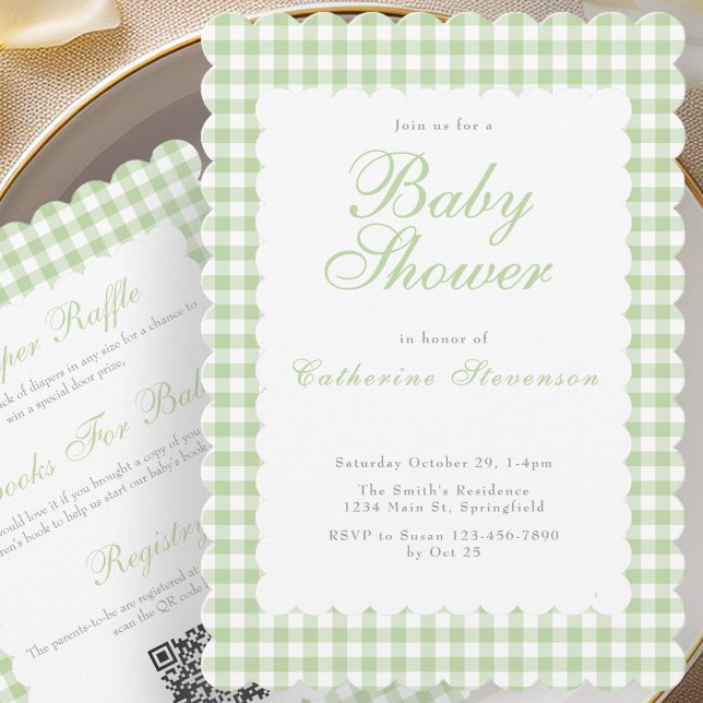 Invitación de Baby Shower Verde Doble Cara (Subido por el creador)