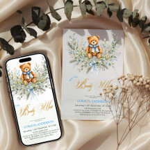 Invitación de Baby Shower Verde Salvia 'Apenas Pod