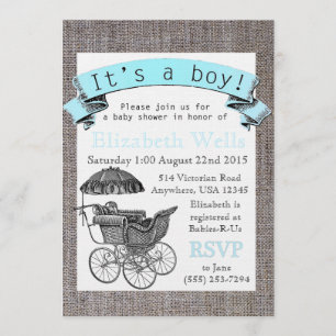 Invitación de Baby Shower victoriana vintage