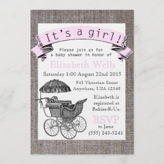 Invitación de Baby Shower victoriana vintage