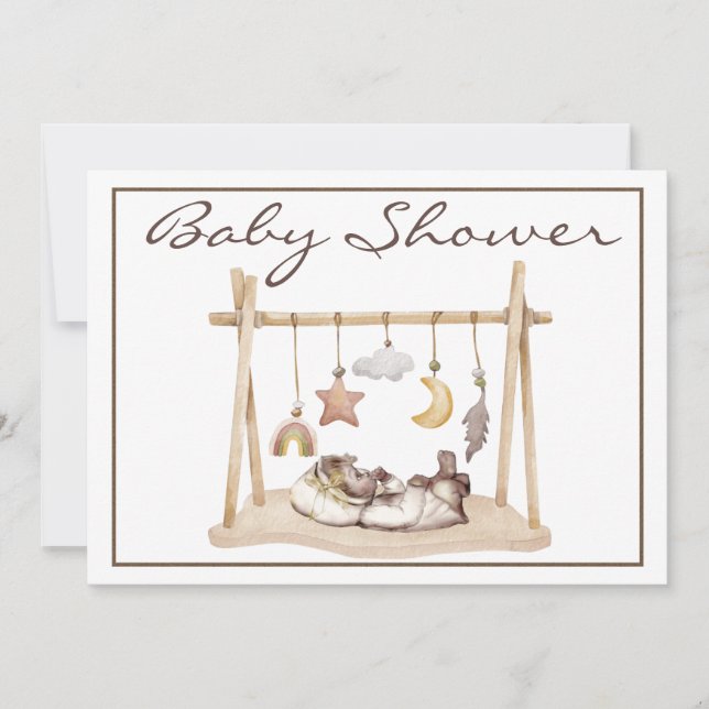 Invitación de baby shower vintage (Anverso)