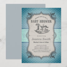 Invitación de BABY SHOWER vintage - Caballo rocoso