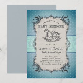 Invitación de BABY SHOWER vintage - Caballo rocoso