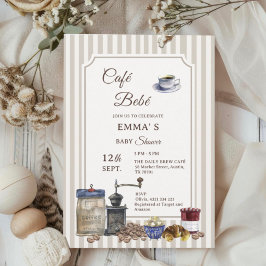 Invitación de Baby Shower Vintage Café