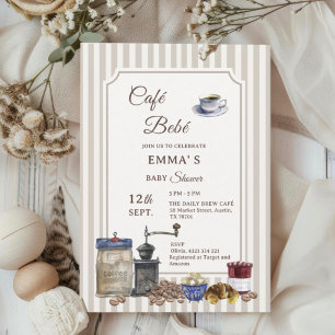 Invitación de Baby Shower Vintage Café