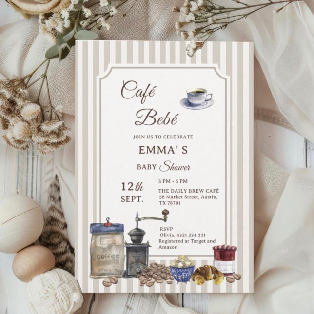 Invitación de Baby Shower Vintage Café (Subido por el creador)