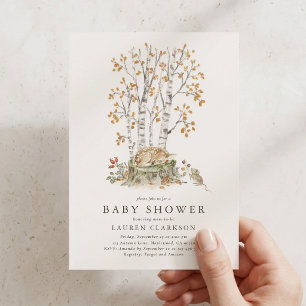Invitación de baby shower vintage de cervatillo de