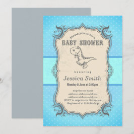 Invitación de BABY SHOWER vintage - dinosaurio