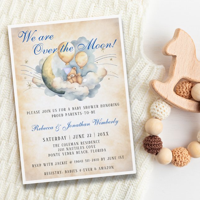 Invitación de baby shower Vintage Over the Moon (Subido por el creador)
