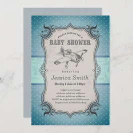 Invitación de BABY SHOWER vintage - plano