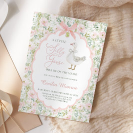 Invitación de Baby Shower Vintage Silly Goose Flor