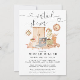 Invitación de Baby Shower Virtual | Portátil Acuar