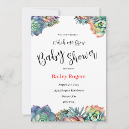 Invitación de Baby Shower "Watch Me Grow"