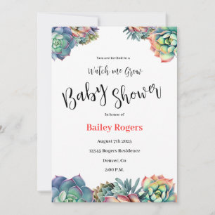 Invitación de Baby Shower "Watch Me Grow"