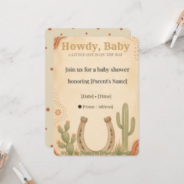 Invitación de Baby Shower Western de género neutro