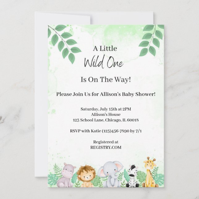 Invitación de Baby Shower Wild One (Anverso)