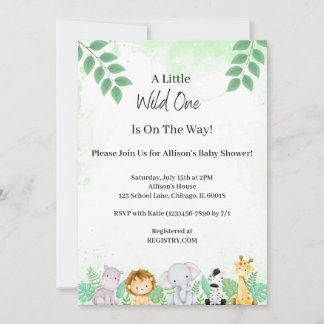 Invitación de Baby Shower Wild One