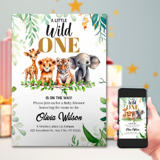 Invitación de Baby Shower Wild One
